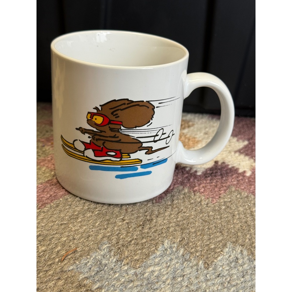 Vintage 1988 Dayton Hudson Santabear Skiing Coffee Mug‎ Made in Japan Ceramic